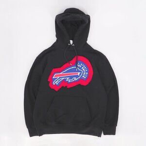 BUFFALO BILLS JOSH ALLEN NFL UPCYCLED REWORKED CUSTOM FOOTBALL HOODIE Size L